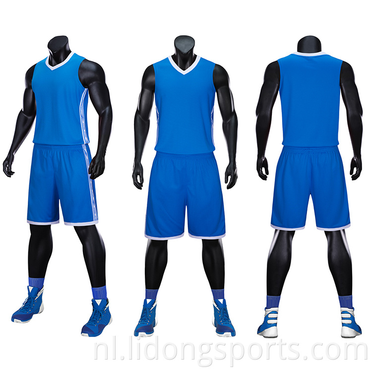 2021 NIEUW ONTWERP HOGE KWALITEIT MEN 100% POLYESTER BLACK BASKBALL JIENS EN KORT